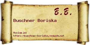 Buschner Boriska névjegykártya